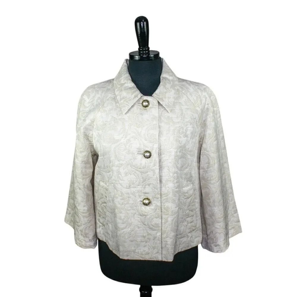 Emma James Brocade Jacket White Silver Bell Sleeves Fairy Soft Girl 10